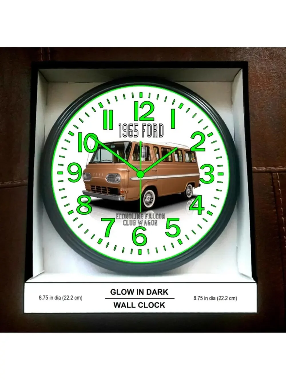 1965 Ford Econoline Falcon Club Wagon Glow In The Dark Wall Clock New!